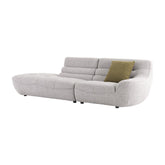 Luxury Rivn 3 seater sofa with curved edge design, crafted from premium cotton and linen fabric with larch wood frame and plush high-density cushions.